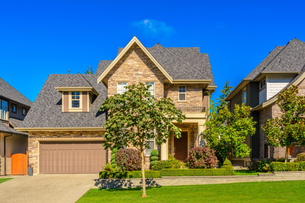 Luxury home exterior used for February New Jersey real estate market update
